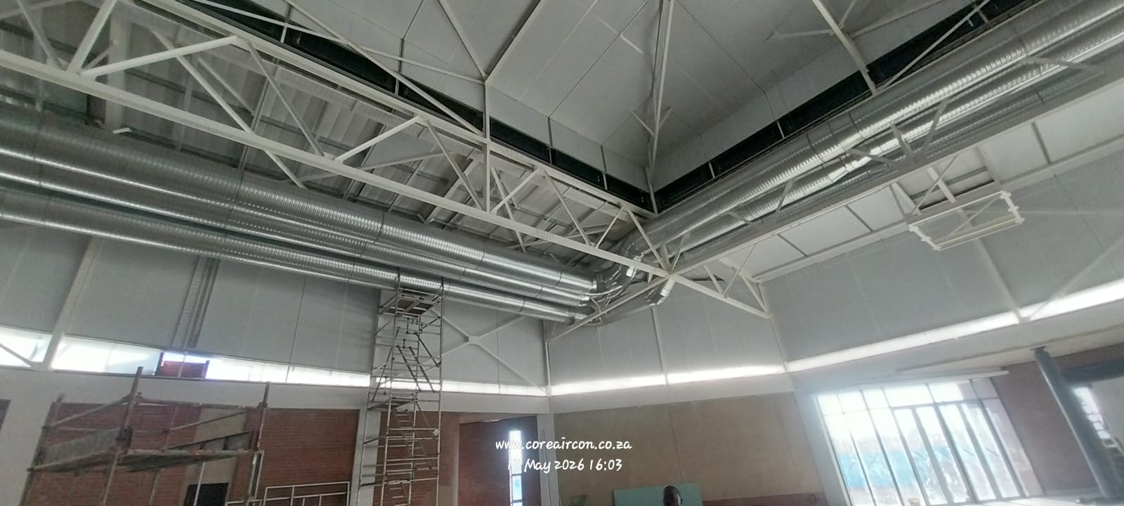 Ducting installation in a commercial ceiling void