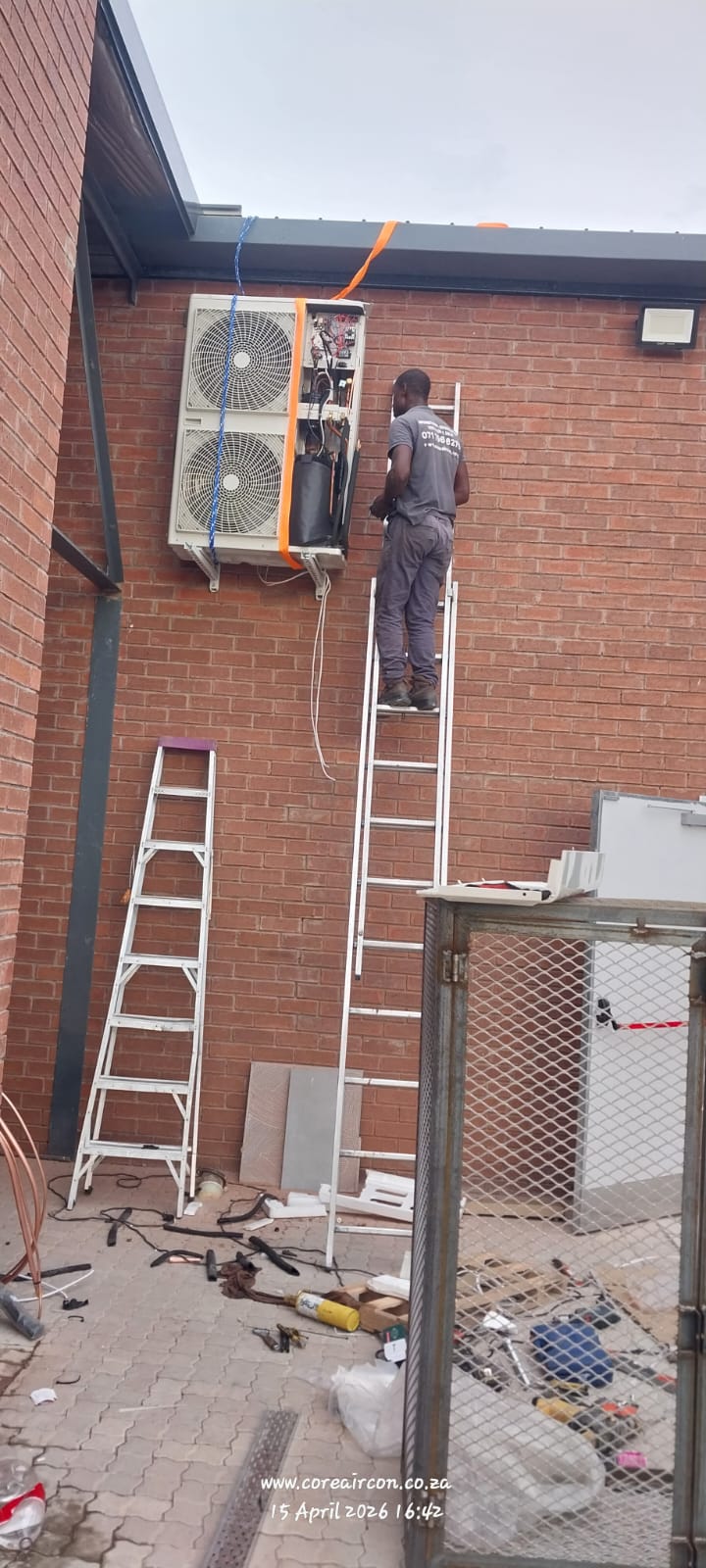 Large split unit outdoor installation