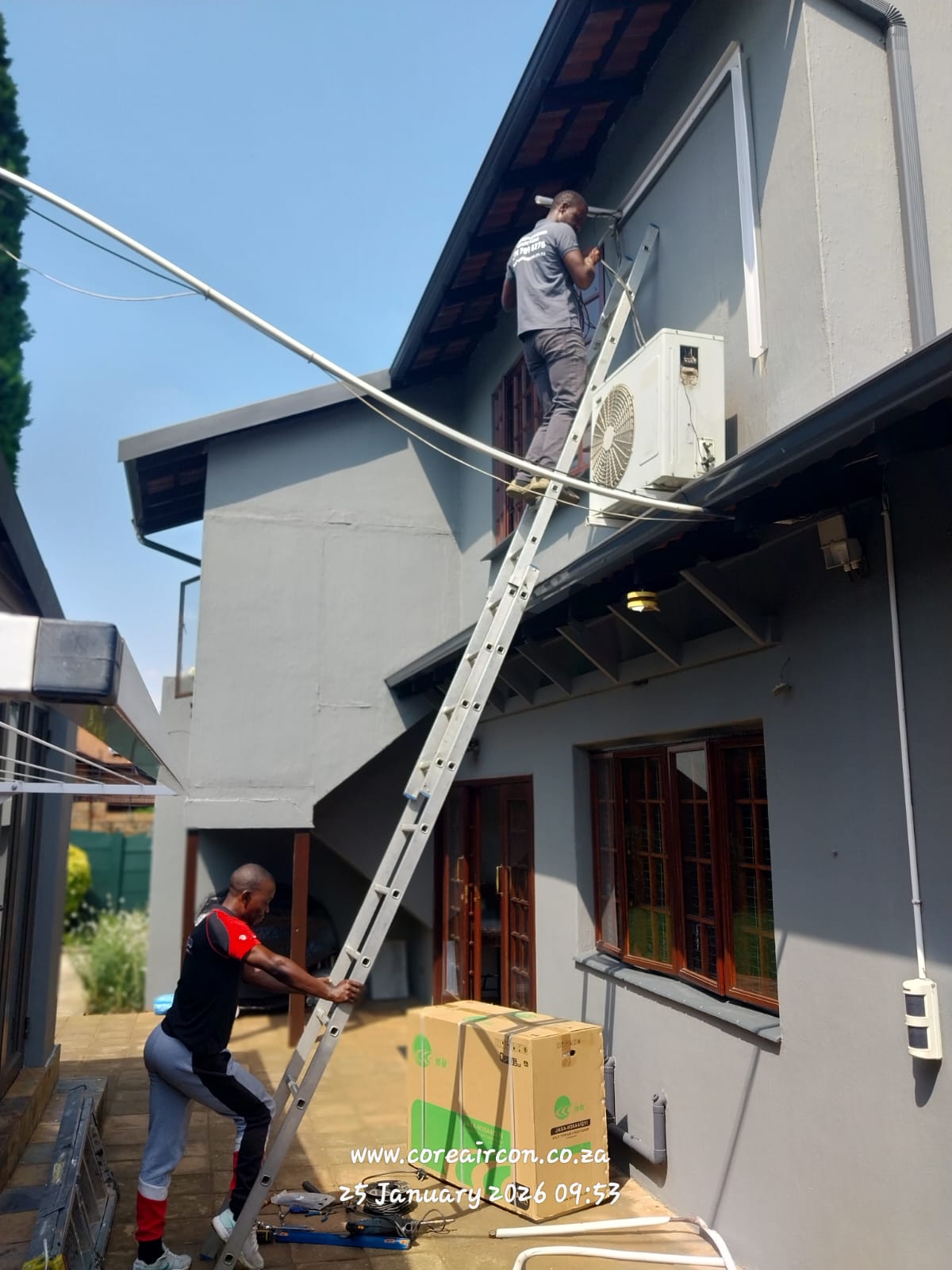Split unit installation at a residential property